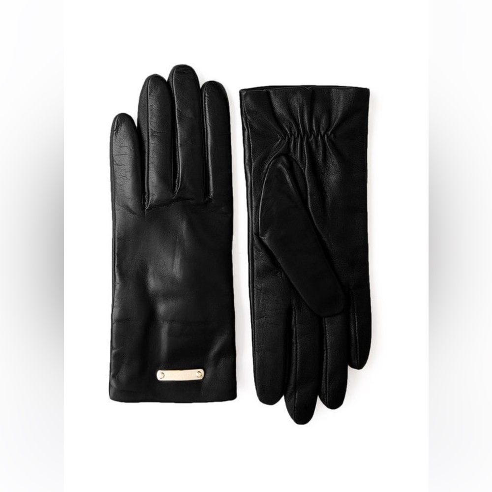 BURBERRY Authentic Women's 100% Sheep Leather Gloves Lined 6 1/2